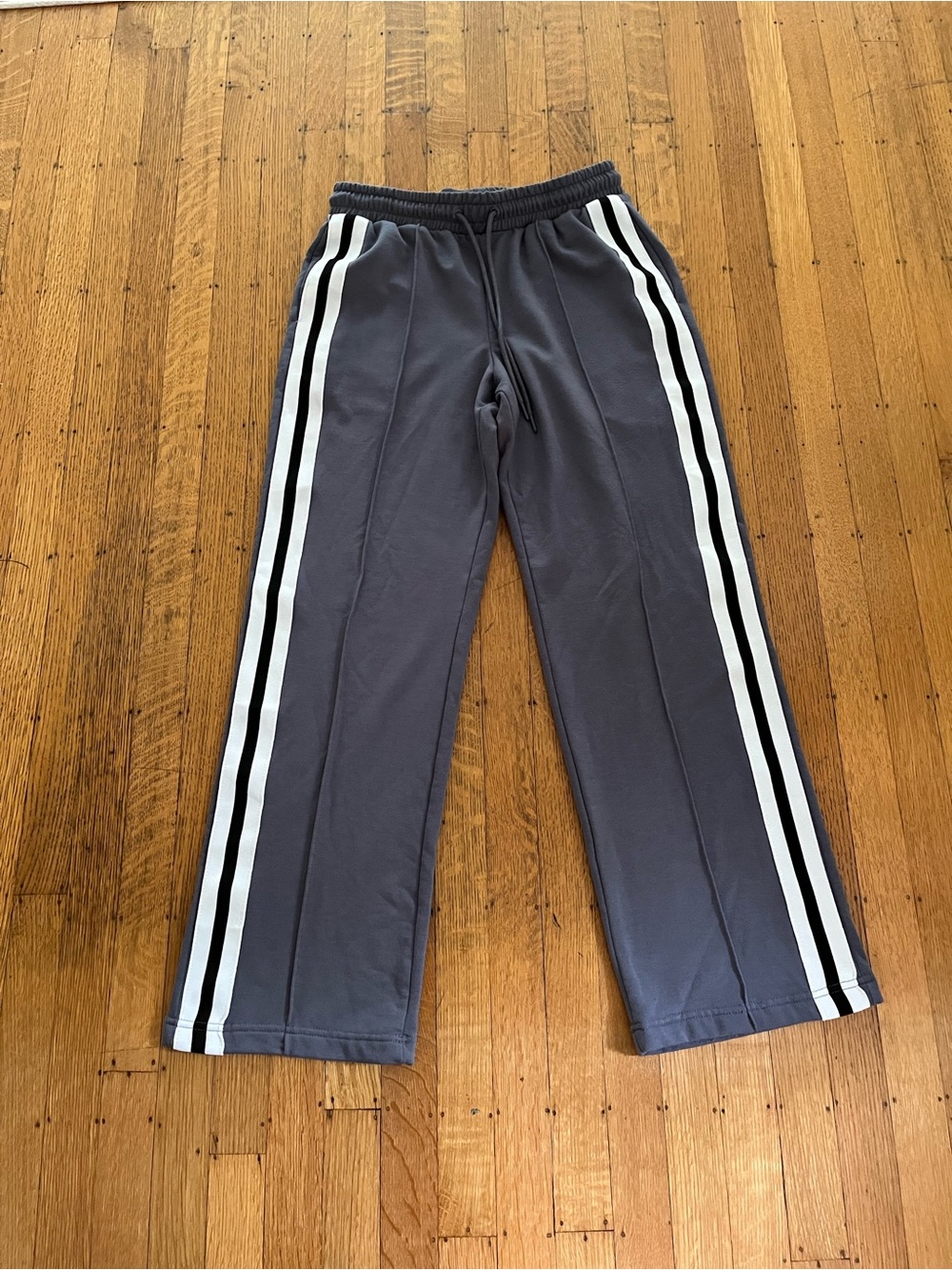 Women's Periwinkle Track Pants with White Side Stripes